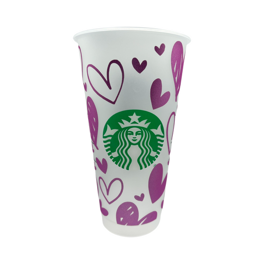 Personalized Starbucks Cup Hearts "C"