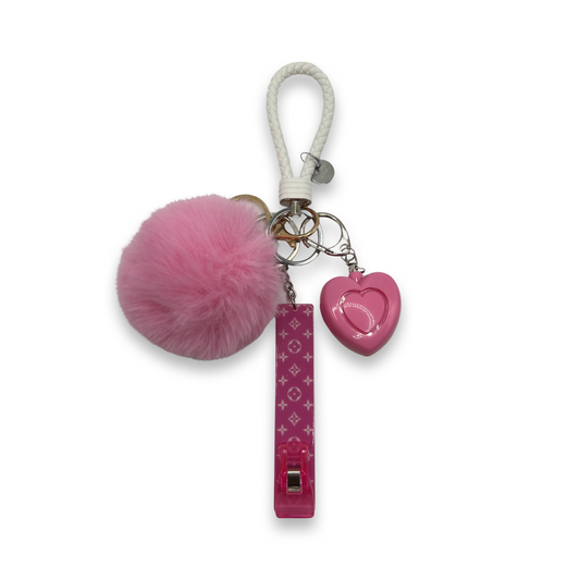 Card Grabber Self-Defense Alarm Keychain (Pink lv)
