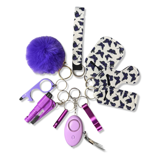 Purple Butterfly Self-Defence Keychain