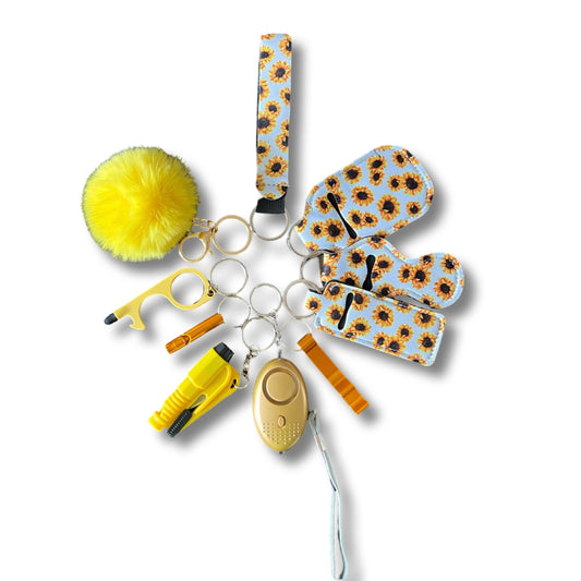 Yellow Sunflower Self-Defence Keychain