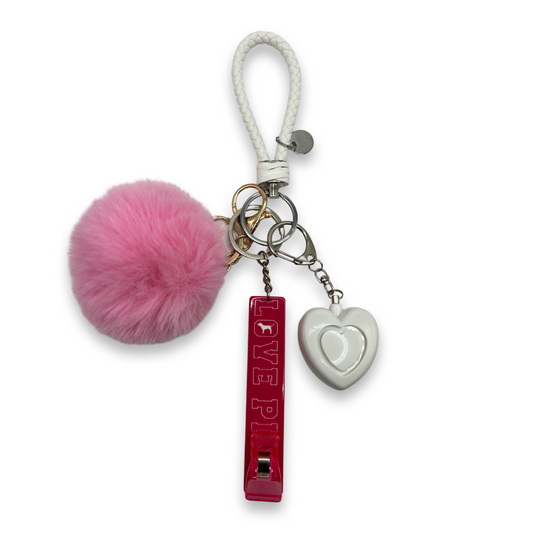 Card Grabber Self-Defense Alarm Keychain (Love Pink)