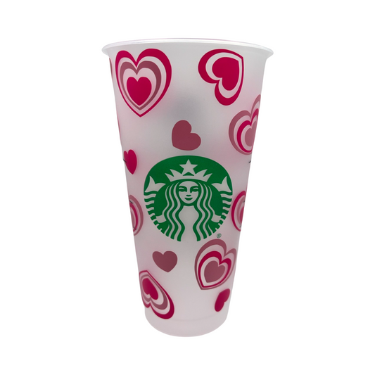 Personalized Starbucks Cup Hearts "B"
