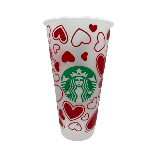 Personalized Starbucks Cup Hearts "A"