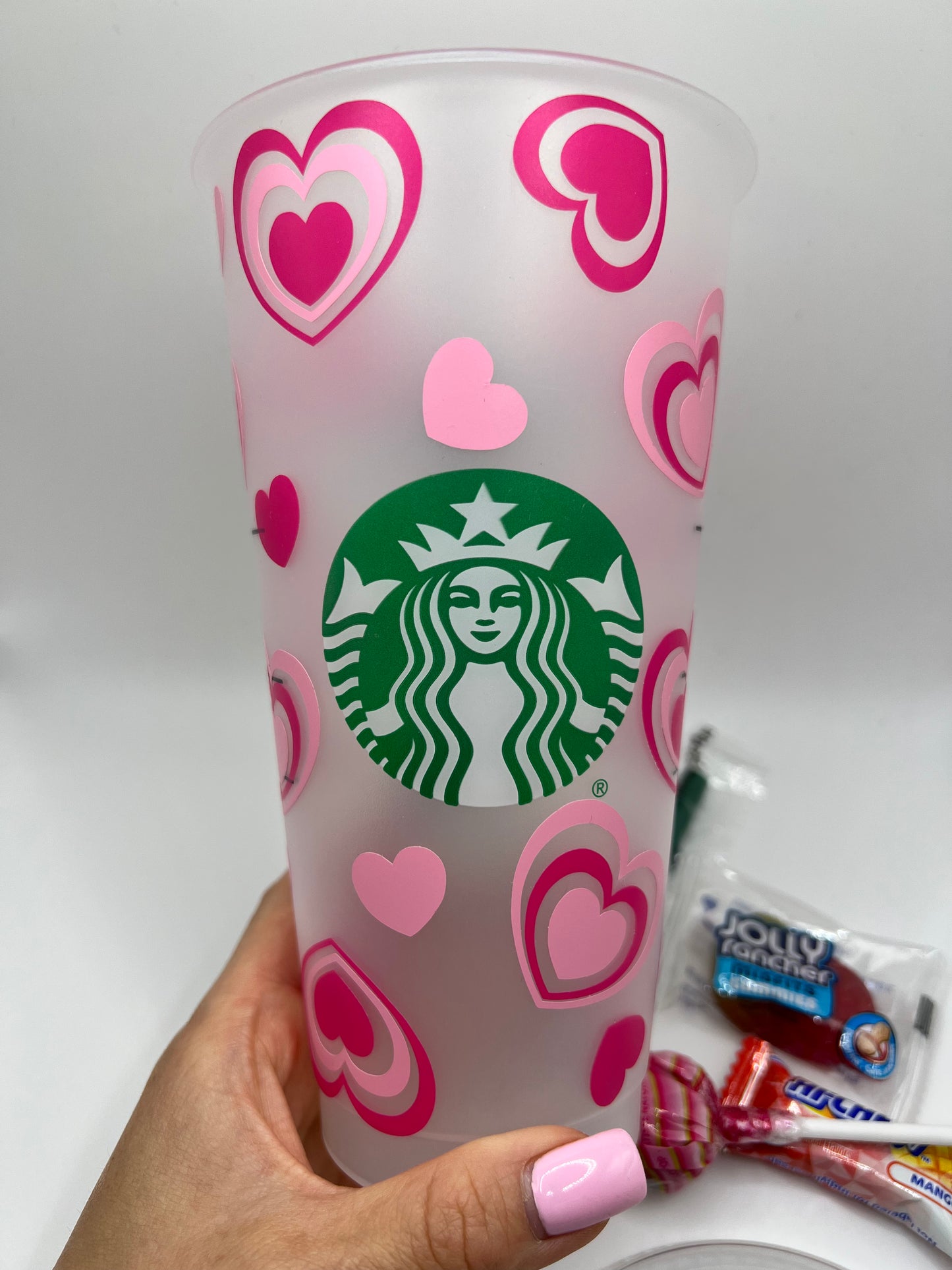 Personalized Starbucks Cup Hearts "B"
