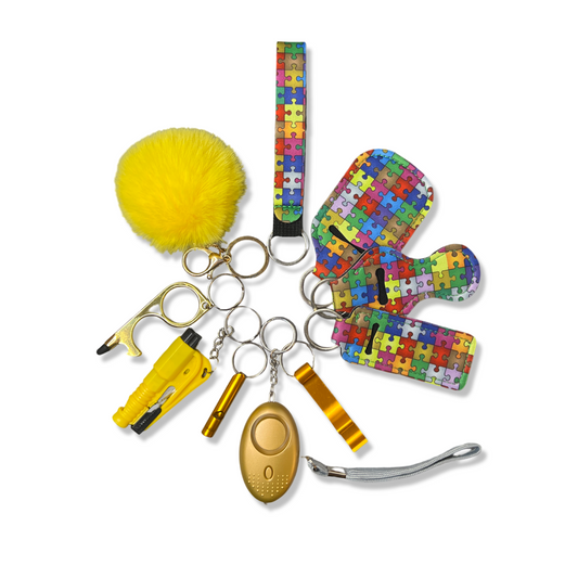 Puzzle (autism awareness) Self-Defence Keychain