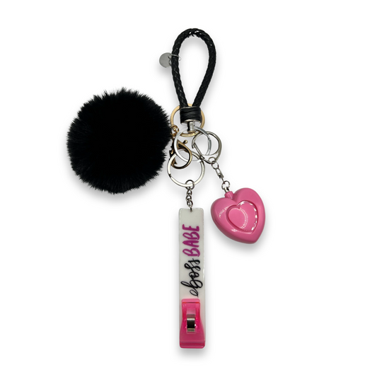 Card Grabber Self-Defense Alarm Keychain (Boss Babe)
