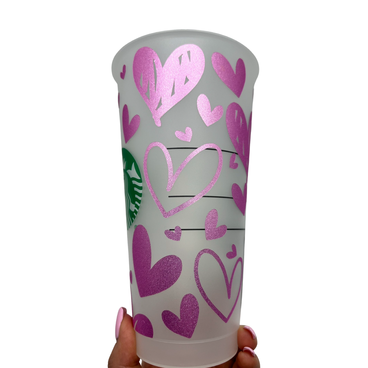 Personalized Starbucks Cup Hearts "C"