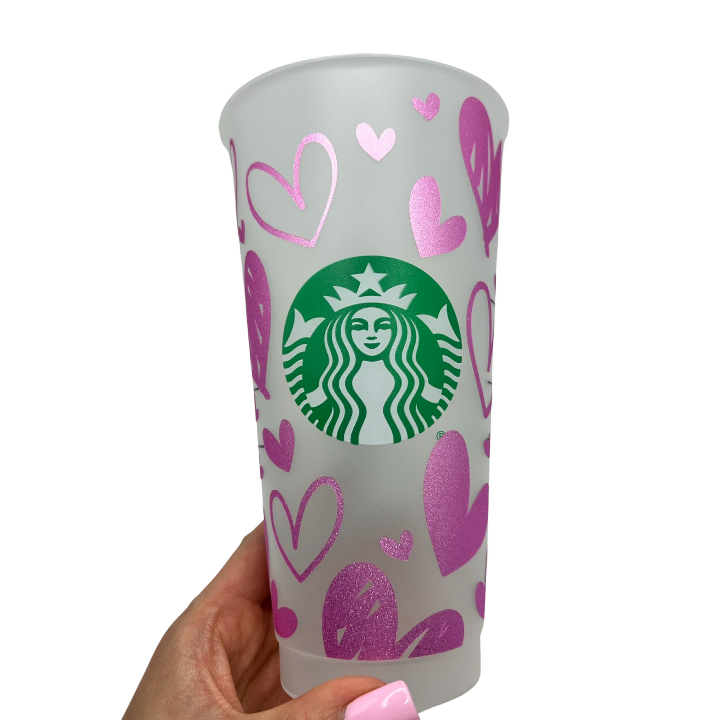 Personalized Starbucks Cup Hearts "C"