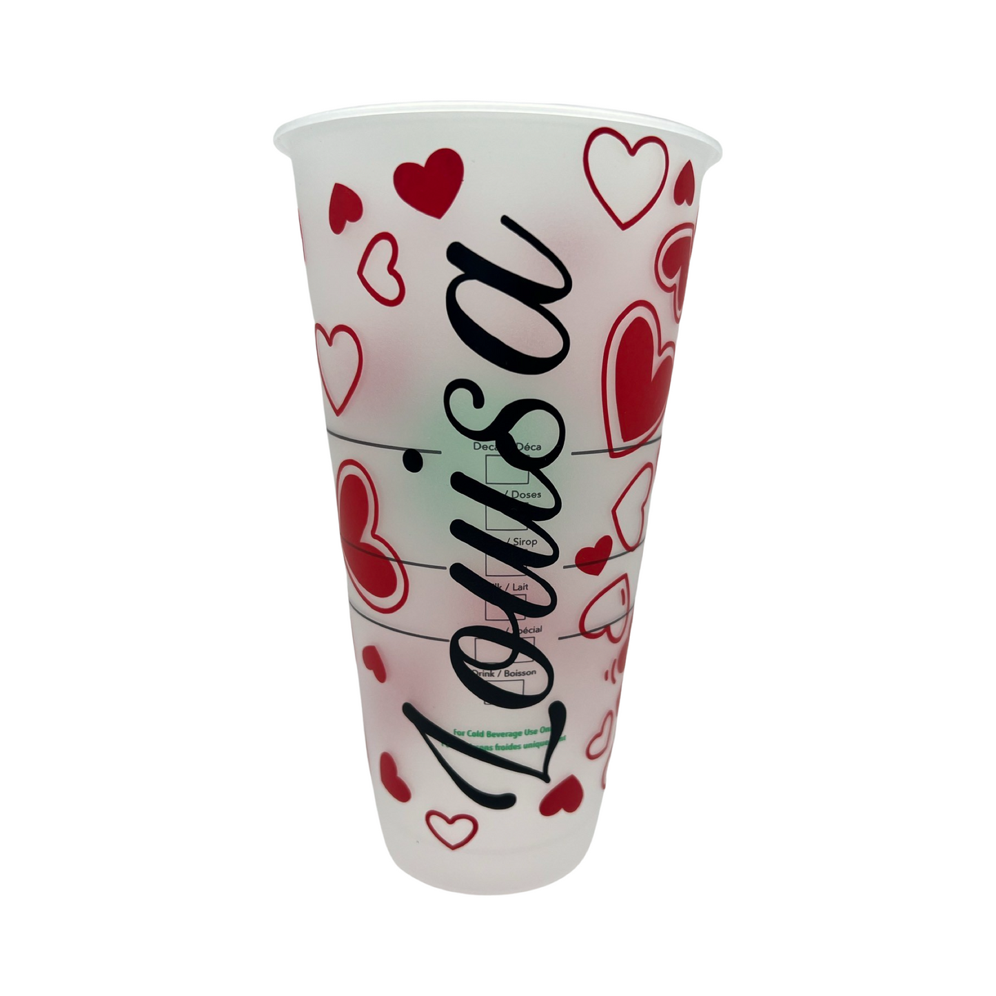 Personalized Starbucks Cup Hearts "A"