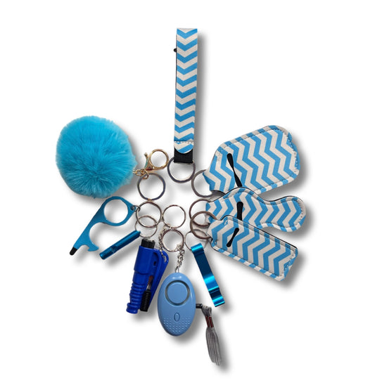 Sky Blue Zig Zag Self-Defence Keychain