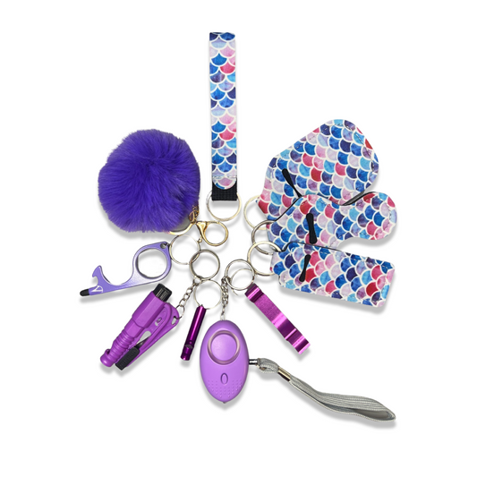 Purple Mermaid Self-defence Keychain