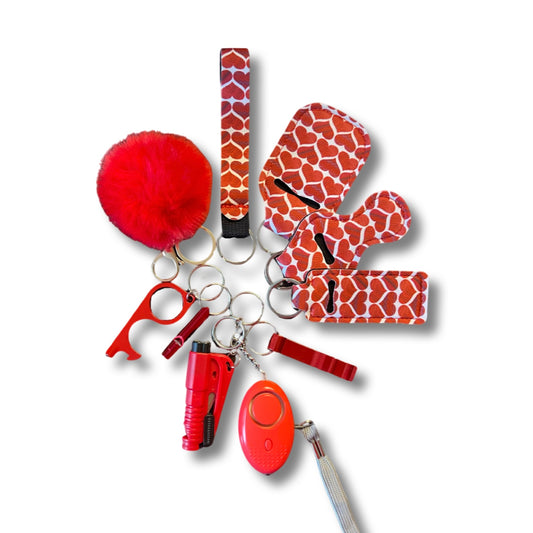 Red Hearts Self Defence Keychain
